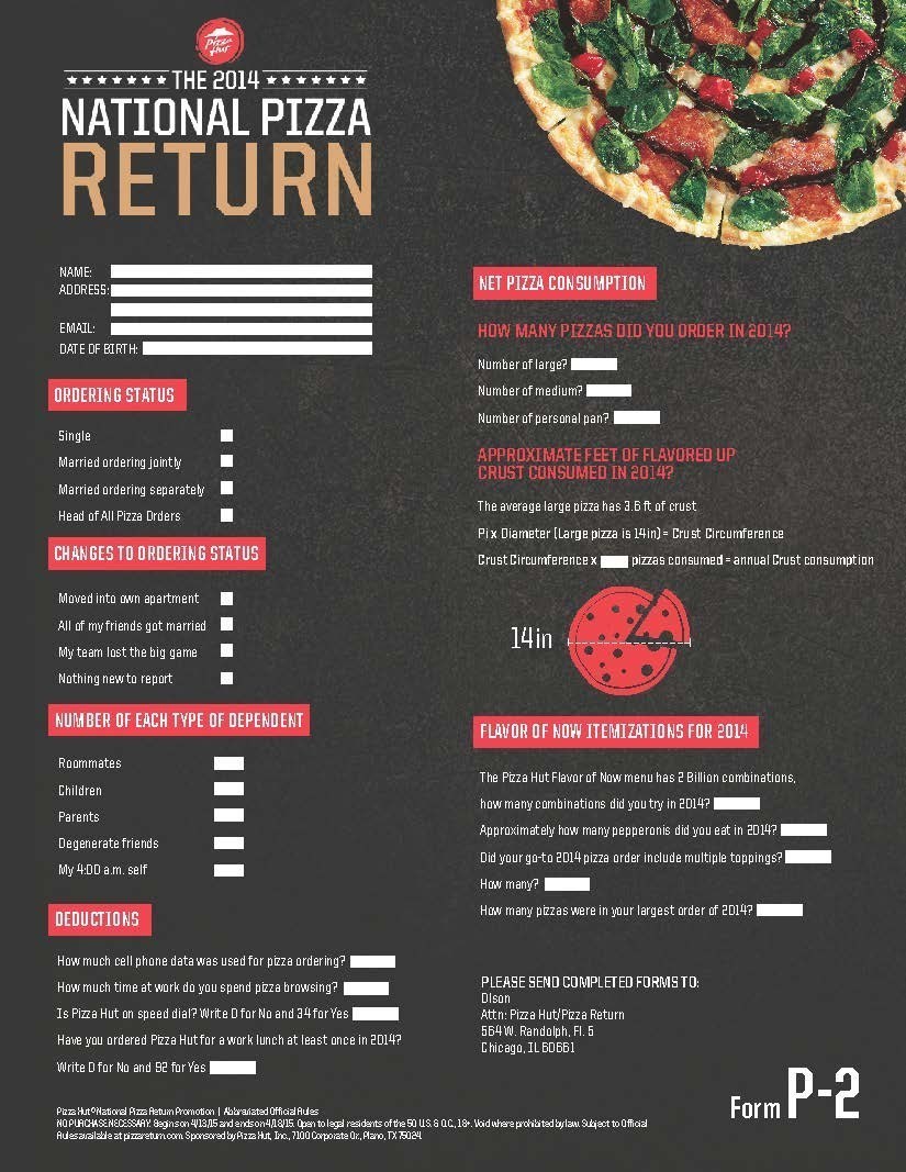 Pizza Refund! Pizza Hut Adds A Little Flavor To Tax Season With First