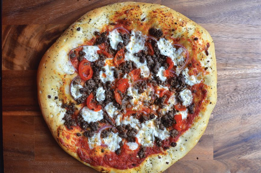 ground bison buffalo pizza