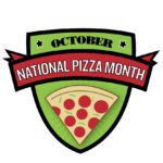 official national pizza month logo