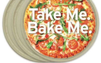 Takeable, Bakeable, Bamboo Pizza Pans by Ultra Green Sustainable Packaging