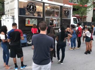 shipping container food truck, Triple Jay's Pizza, Atlanta, Georgia, 