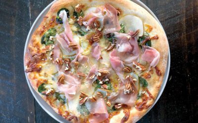 Gorgonzola Pear Pizza with Prosciutto di Parma