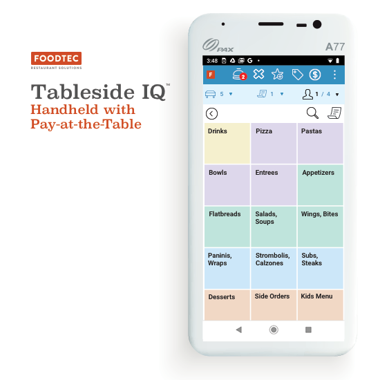 Foodtec OrderIQ, Pay at the table ordering device