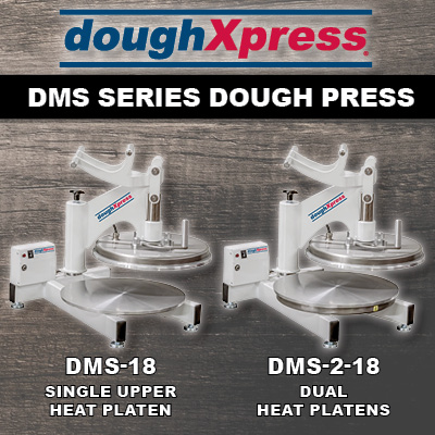 doughXpress DMS-2-18 dual-heat dough press, DMS-18 a single heated upper platen