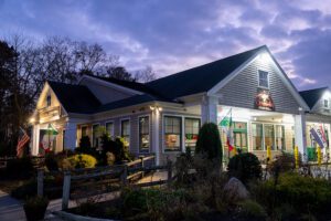 pizzeria building at night, Pizza Destinations, Graziella’s Artisan Pizza, Sandwich, Massachusetts