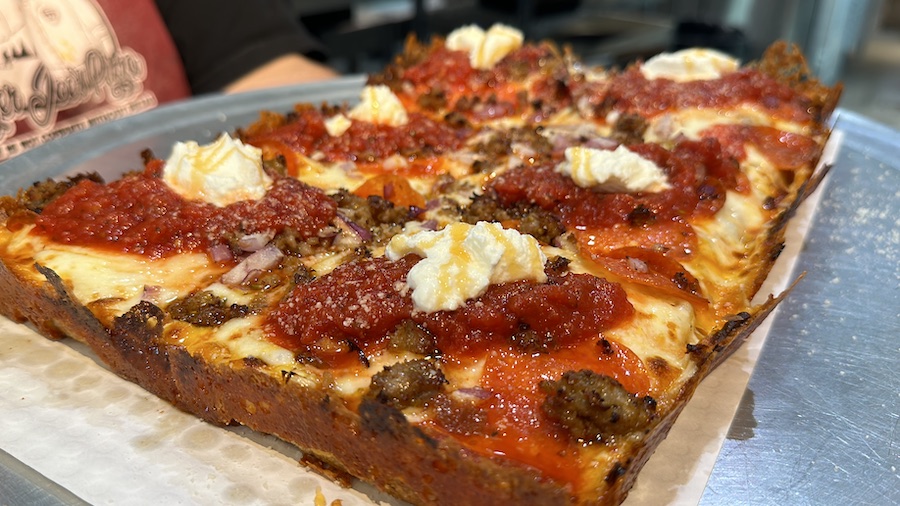 detroit style pizza, square pizza, Ranger Joe's Pizza, Kalispell Montana, pizza place in Montana