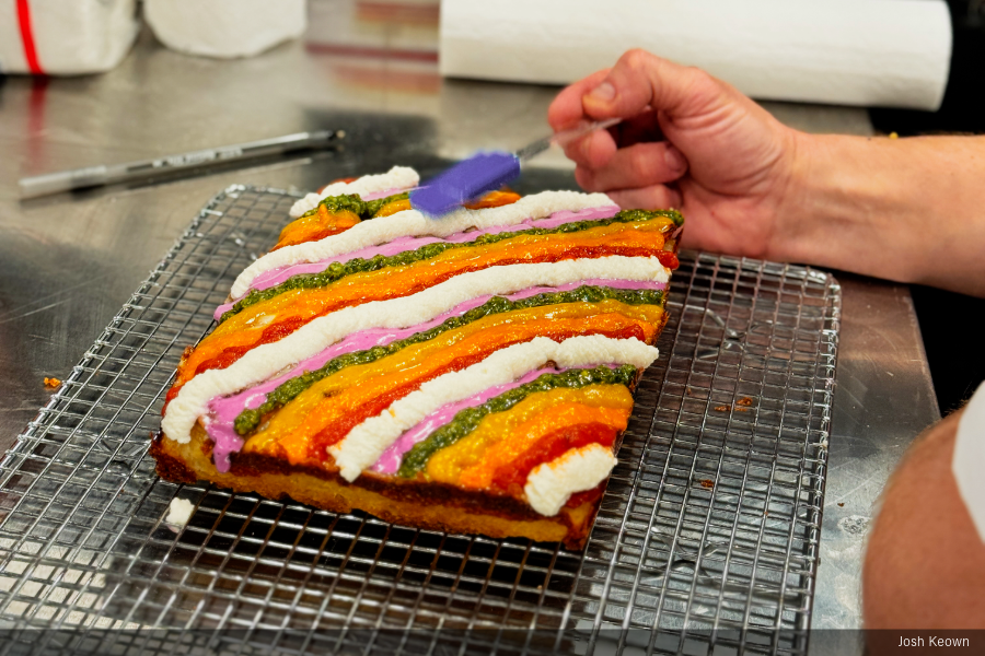 International Pizza Challenge, IPC, Pizza Expo, striped square pizza