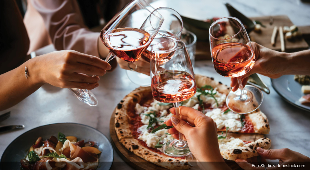 pizza and wine, upselling