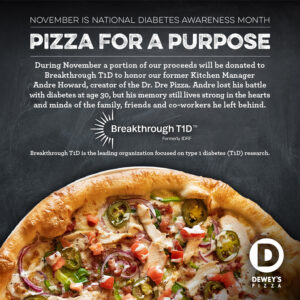 Image of Dewey's Pizza's Pizza for a Purpose program description