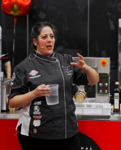 Laura Meyer, owner of Pizzeria da Laura, Berkeley, California, International Pizza Expo demo,
