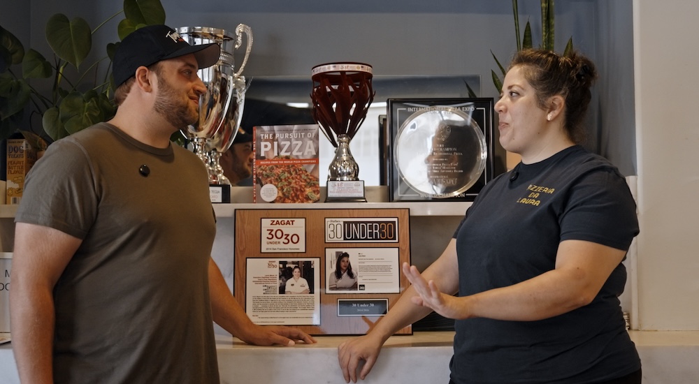 Laura Meyer, owner of Pizzeria da Laura, Berkeley, California, The Secret Ingredient, a pizza documentary series by Tommy Schneider, owner of Tommy’s Pizzeria in Winnipeg, Manitoba,