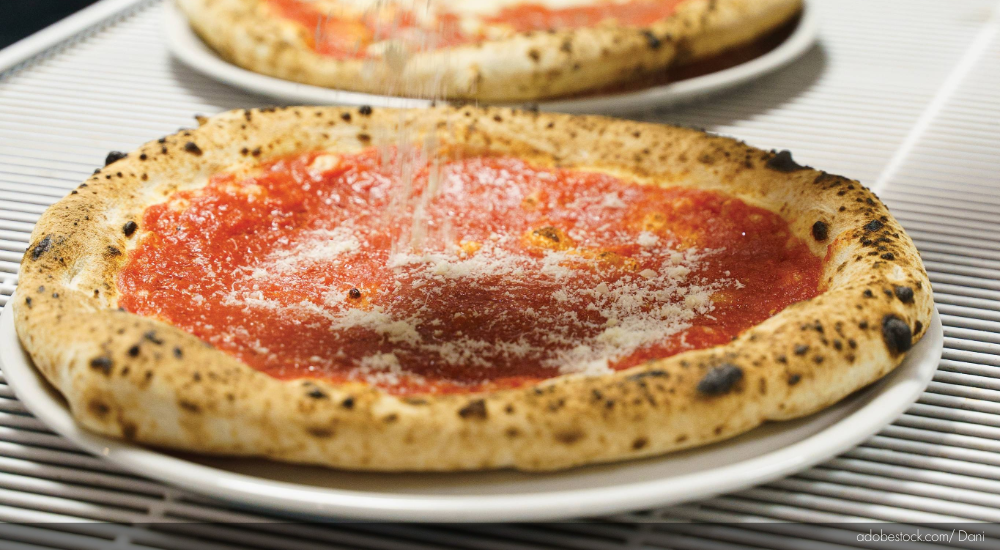 Image of a Neapolitan pizza.