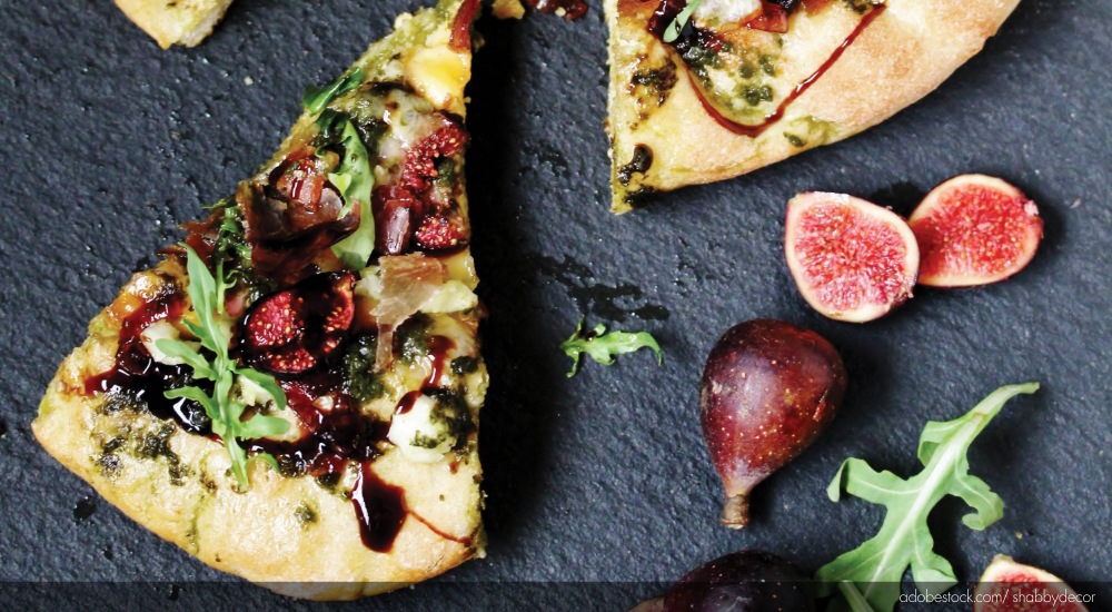 Image of pizza with figs.