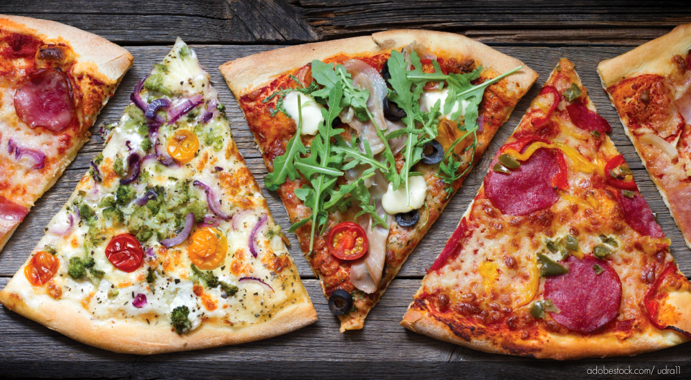 pizza slices variety, menu mix, product mix