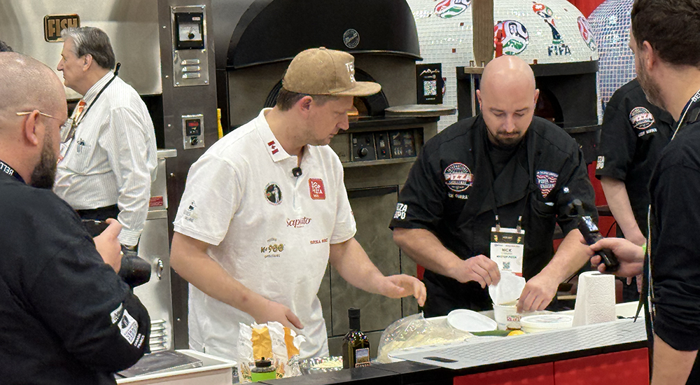 Image of pizzaiolos competing in the Pizza Maker of the Year division.