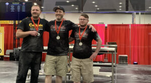 Image of top three scorers during the Pizza Triathlon