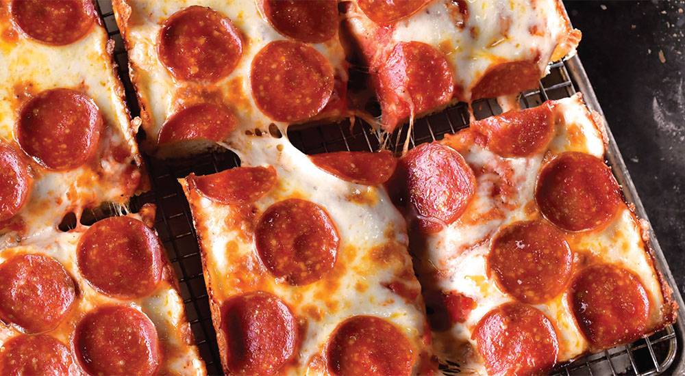 Image of Jet's Pizza's Detroit-style pizza.