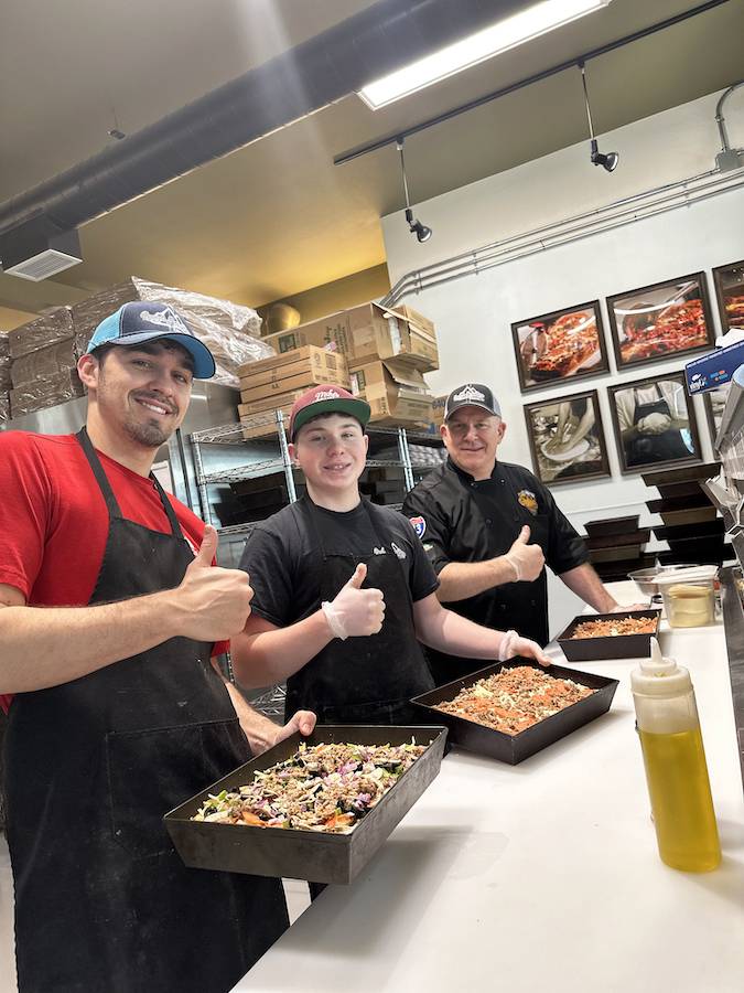 pizza kitchen, pizza makers, pizzeria staff, Ranger Joe's Pizza, Kalispell Montana, pizza place in Montana